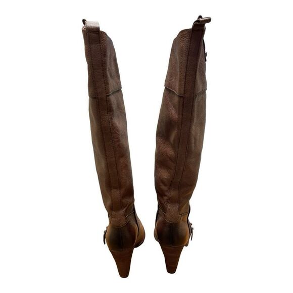 Sam Edelman Naharra Brown Leather Knee High Tall Heeled Boots Size 7.5 EUC - Picture 6 of 10